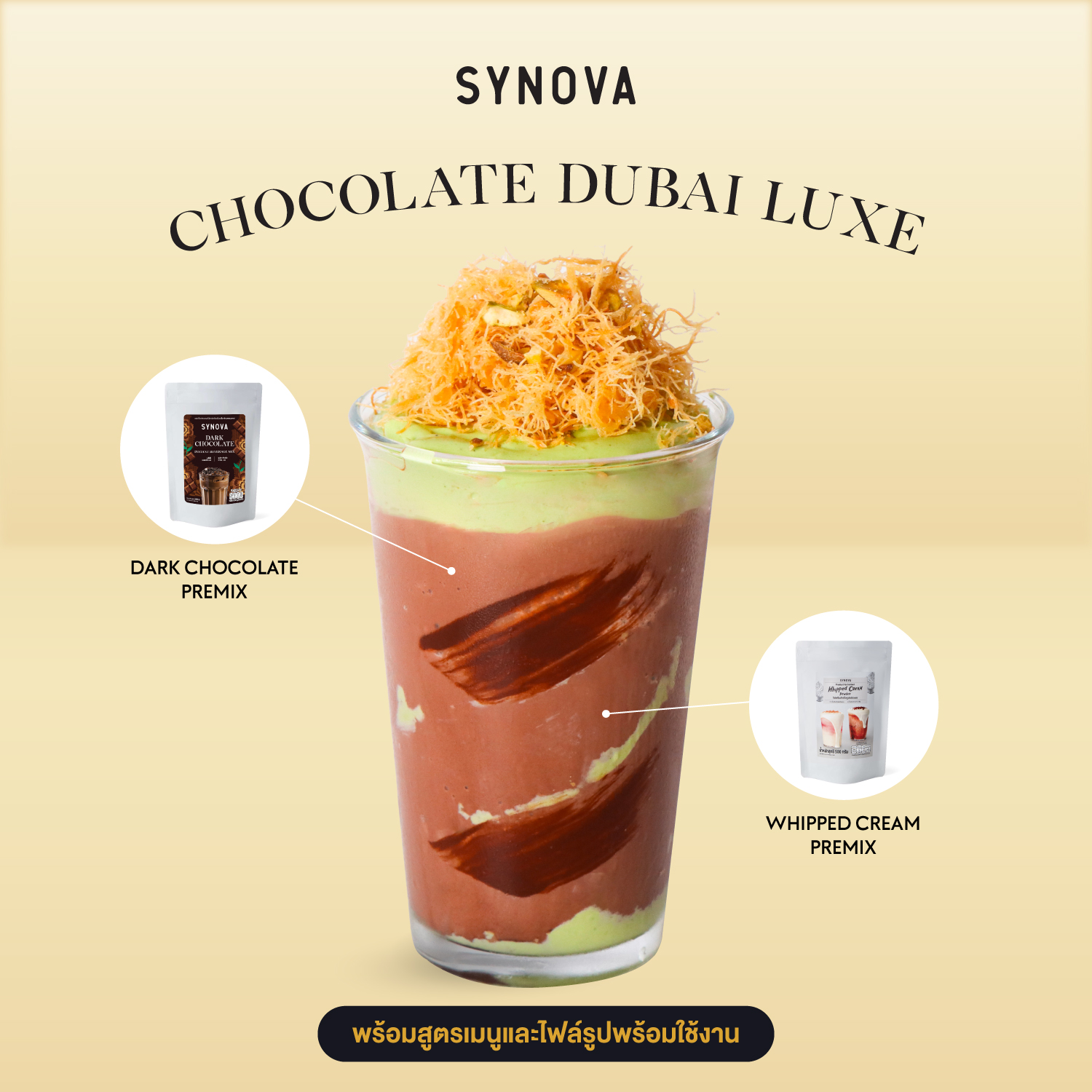 เซ็ตเครื่องดื่ม SYNOVA : ช็อกโกแลตดูไบลักซ์ (เซ็ต)