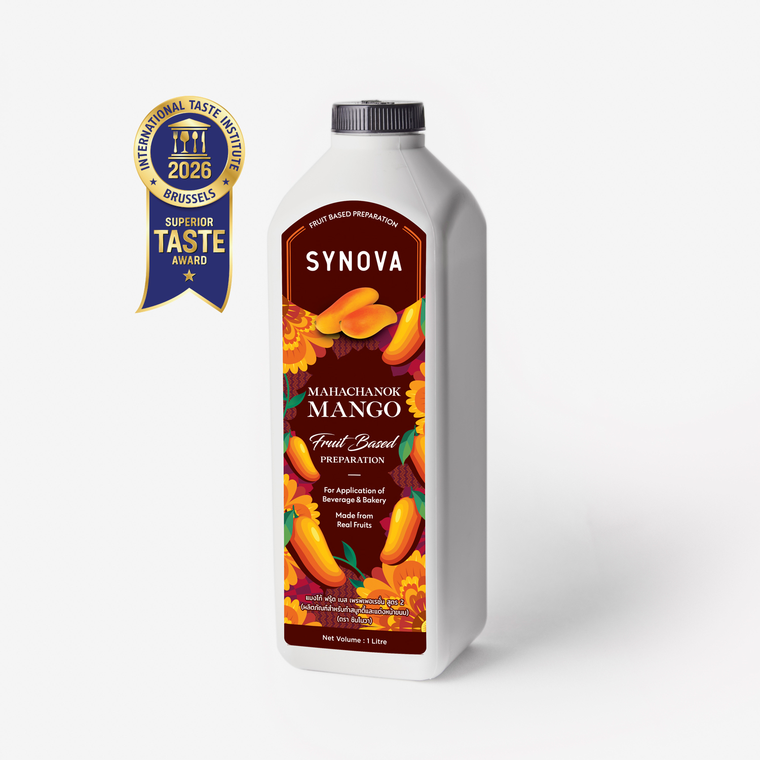 น้ำผลไม้เข้มข้น SYNOVA : ซอสมะม่วงเข้มข้นสูตร 2 (มหาชนก) (ขวด)