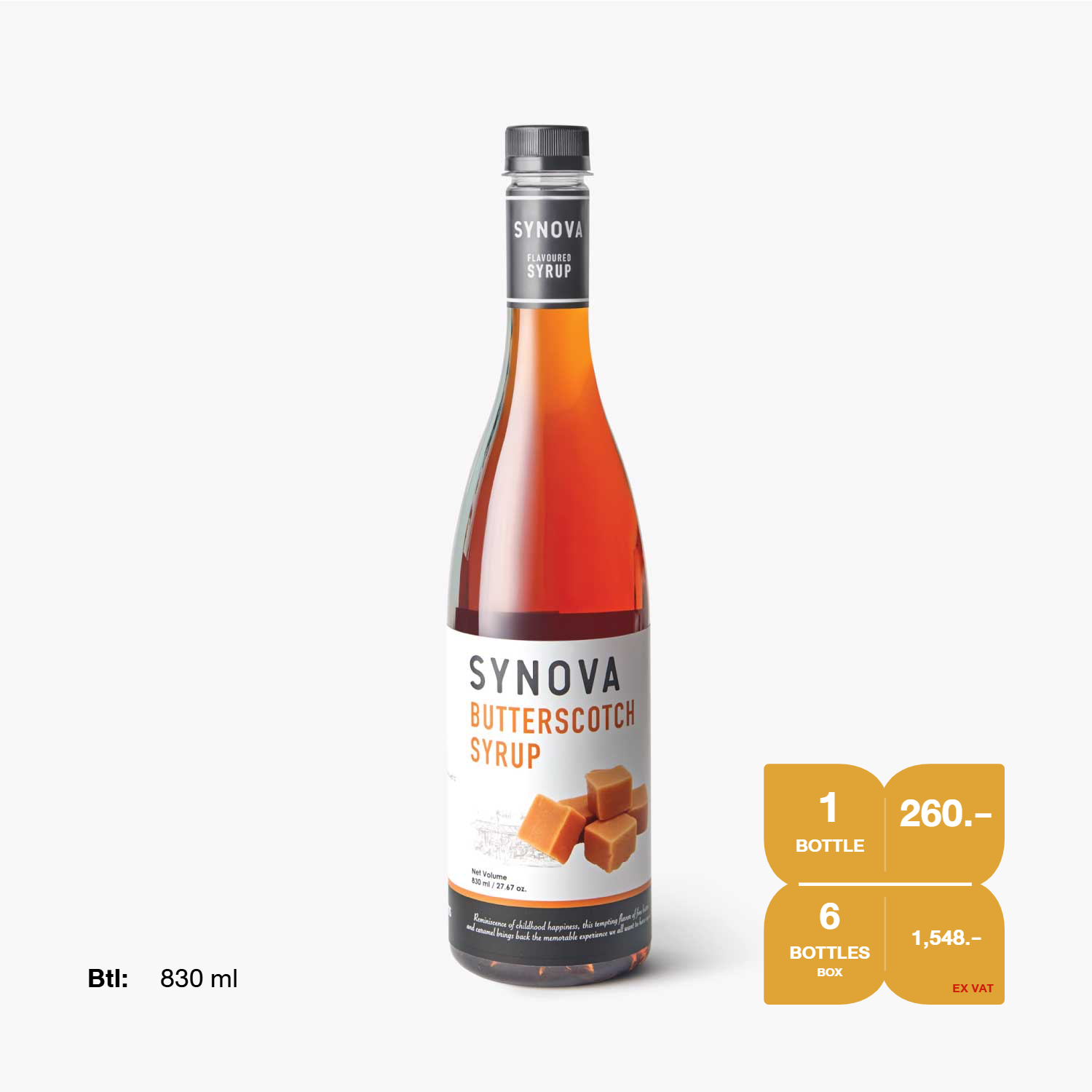 น้ำเชื่อม SYNOVA : ไซรัปกลิ่นบัตเตอร์สก๊อต (ยกกล่อง)