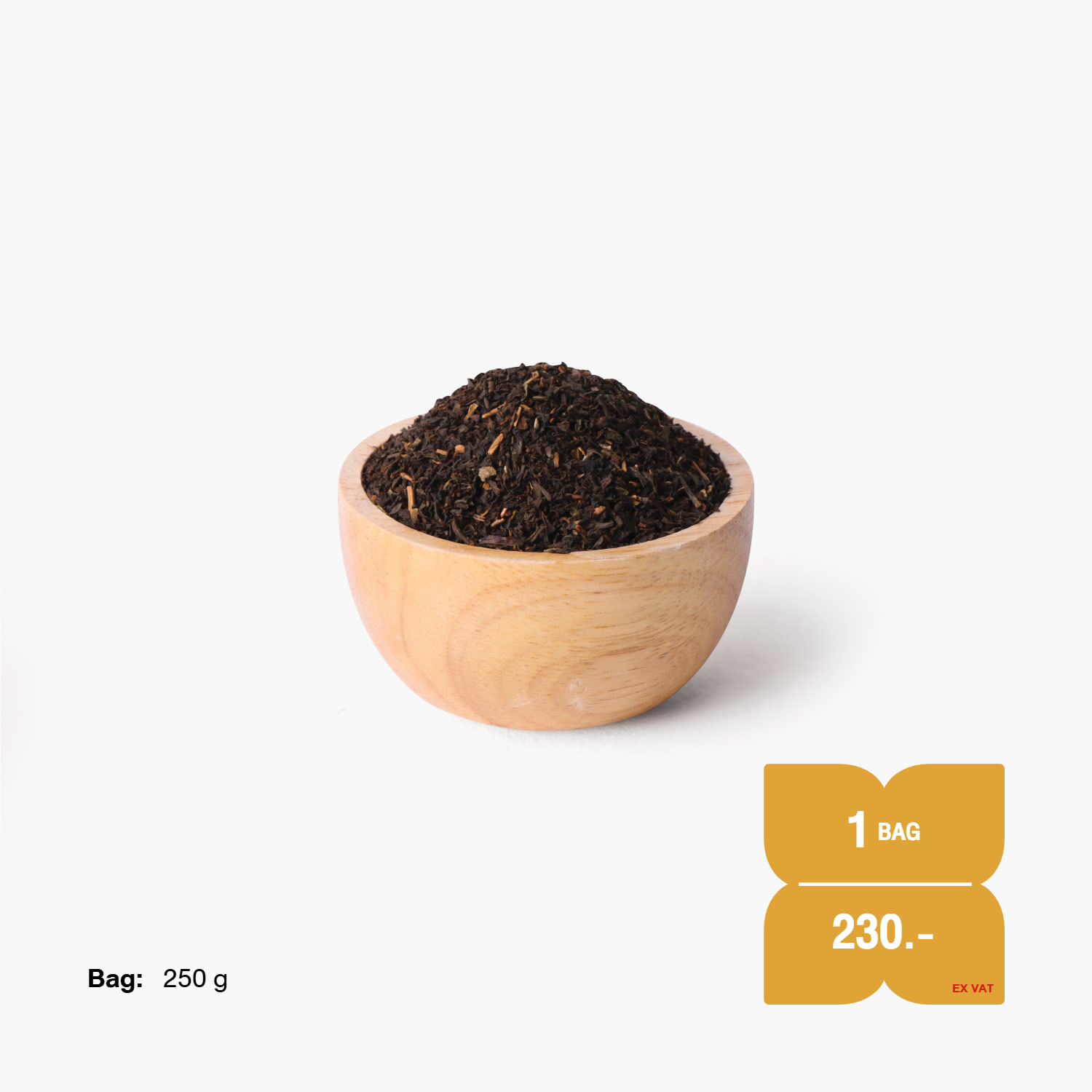 ใบชา SYNOVA : ใบชาดำบดหยาบ ขนาด 250กรัม (ถุง)