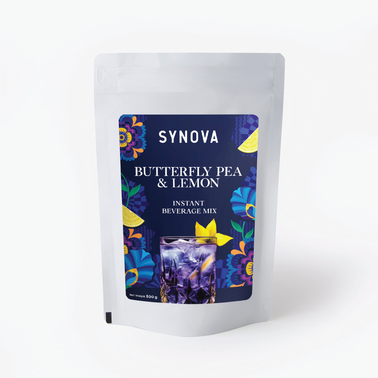 ผงเครื่องดื่มปรุงสำเร็จ : SYNOVA อัญชันมะนาวพรีมิกซ์ (ยกกล่อง)
