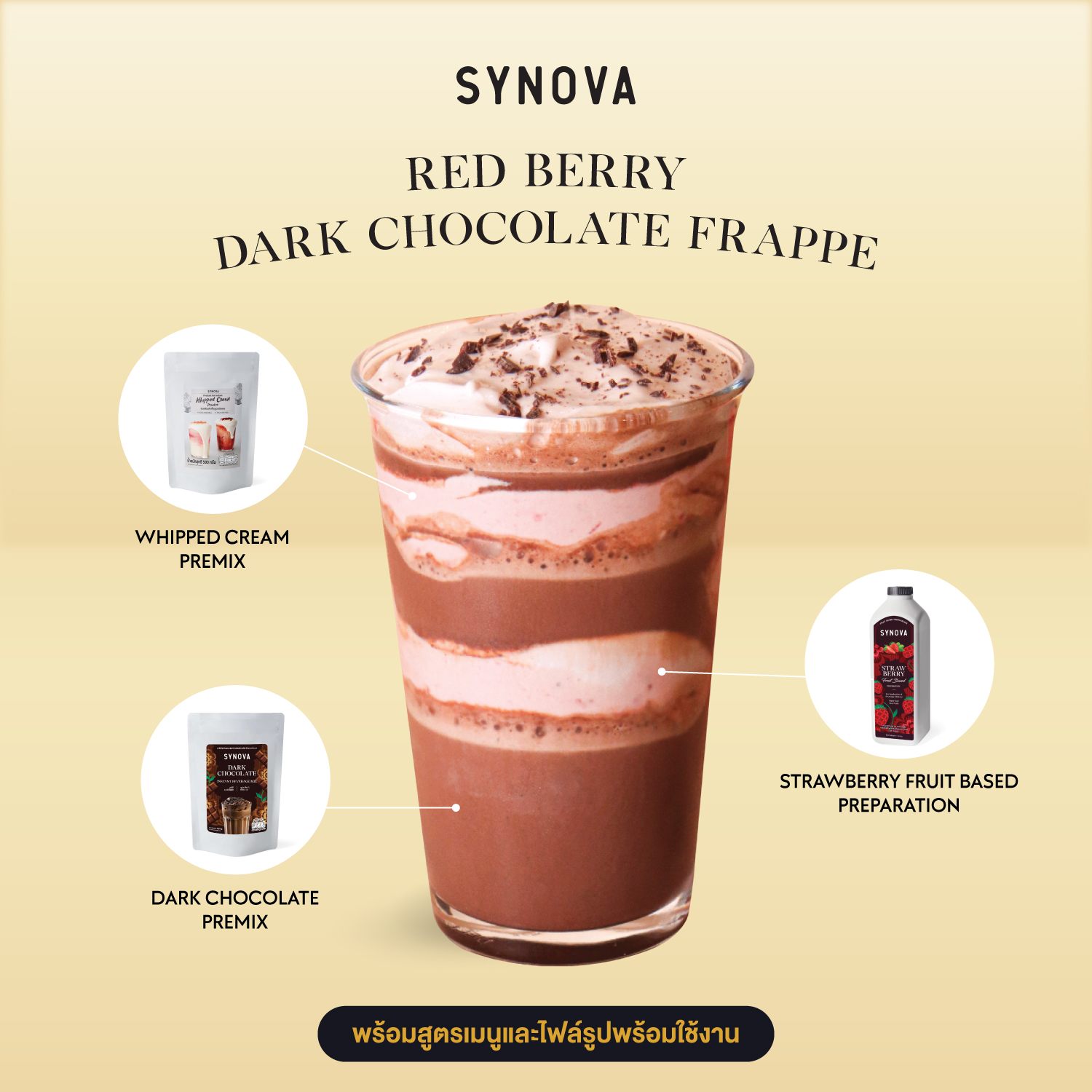 เซ็ตเครื่องดื่ม SYNOVA : เมนูเรดเบอร์รี่ดาร์กช็อกโกแลต (เซ็ต)