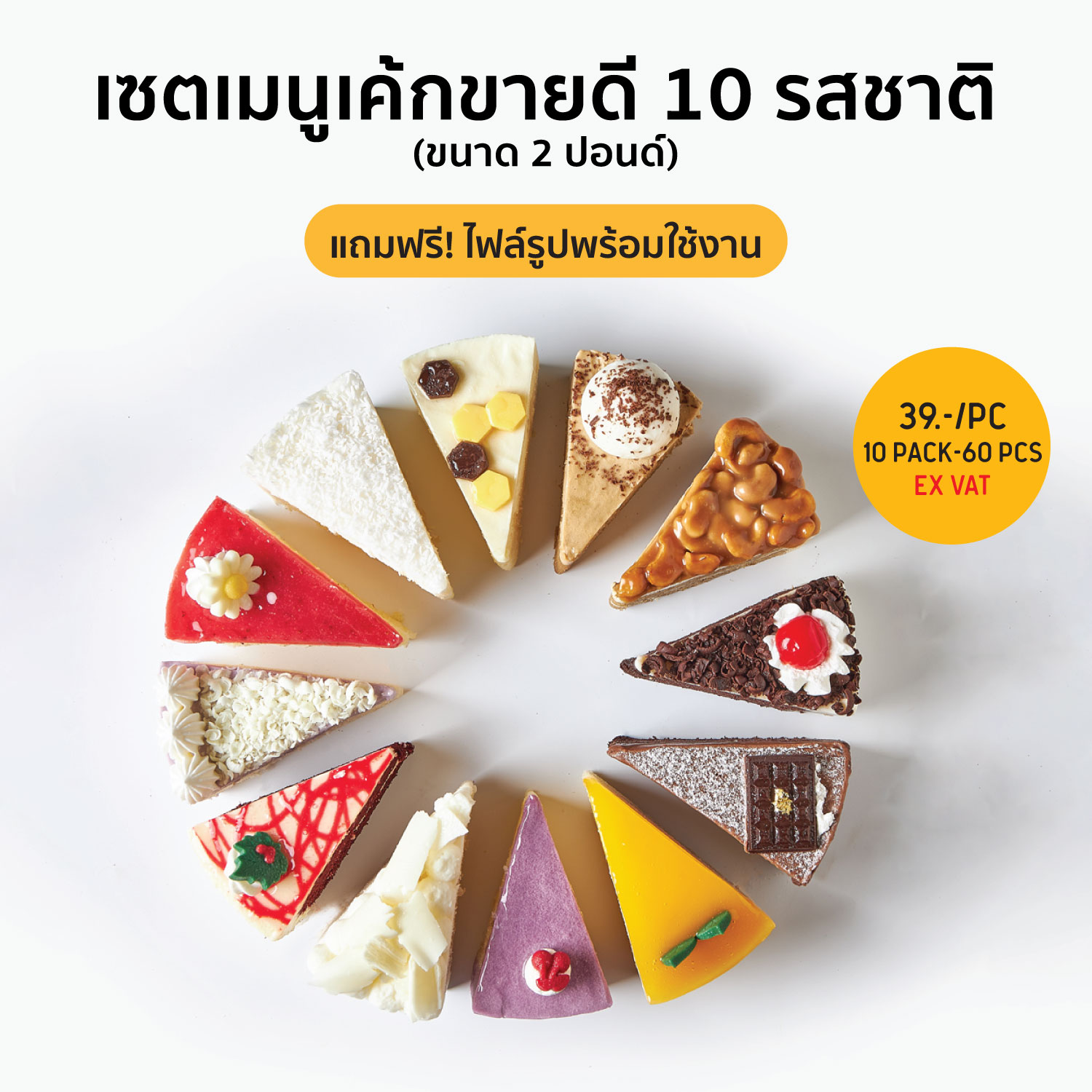 เซ็ตเค้กแช่แข็ง SYNOVA : เค้กขายดี 10 รสชาติ (ขนาด 2 ปอนด์)