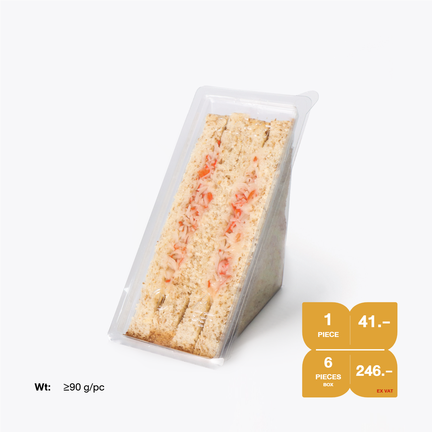ขนมปังแช่แข็ง SYNOVA : แซนวิชโฮลวีทไส้ปูอัดน้ำสลัด (ยกกล่อง)